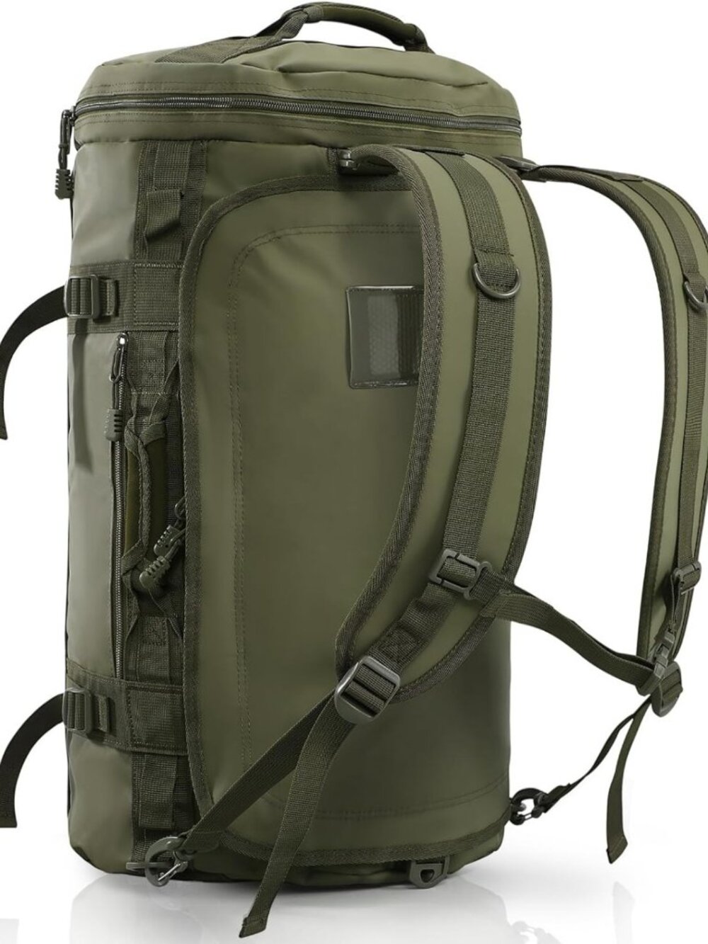 Heavy Duty Convertible Travel Duffel Backpack - Army Green, 45L Capacity